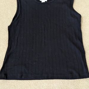 Black Sleeveless Ribbed Top